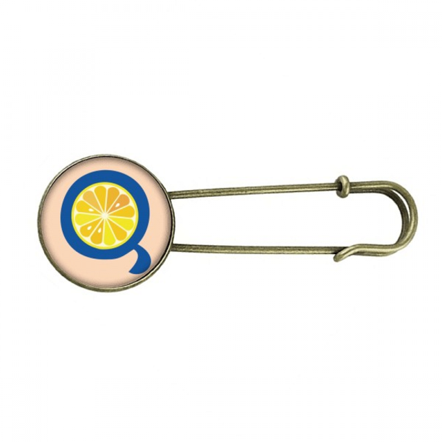 Q lindo patron alfabeto naranja EsES Broche De Broche De Metal Antiguo Unbranded M