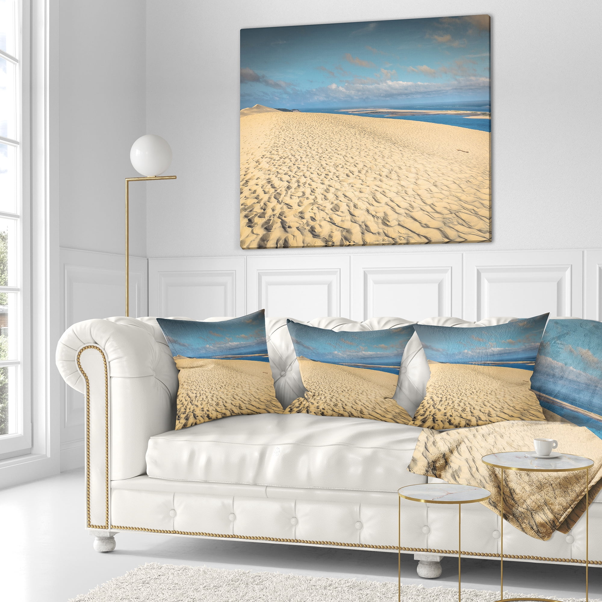Designart Dune of Pyla - Landscape Photography Throw Pillow - 16x16