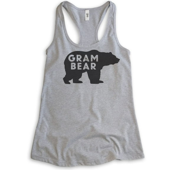 Gram Bear Tank Top, Ladies Racerback Tank Top, Grandma Tank, Gram Tank, Grandmother Tank, Heather Gray, Small