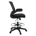 thumbnail image 3 of Modway Veer Drafting Chair - Reception Desk Chair - Flip-Up Arm Drafting Chair in Black, 3 of 17