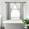 Grey Curtains 48 Inch Length for Bathroom Window 2 Panels.Semi Sheer ...
