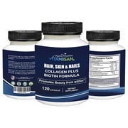 Organic Vitamins Vitamisan  Biotin Multi Collagen Pills 3000 mg - 120 Capsules (Pack Of 2)