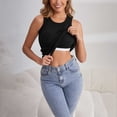 thumbnail image 2 of Pxiakgy Seamless Workout Tank Top for Women with Built In Bra, Padded Racerback Athletic Yoga Camisole Women's Solid Color Round Neck Vest Fashion Casual Top Black L, 2 of 9