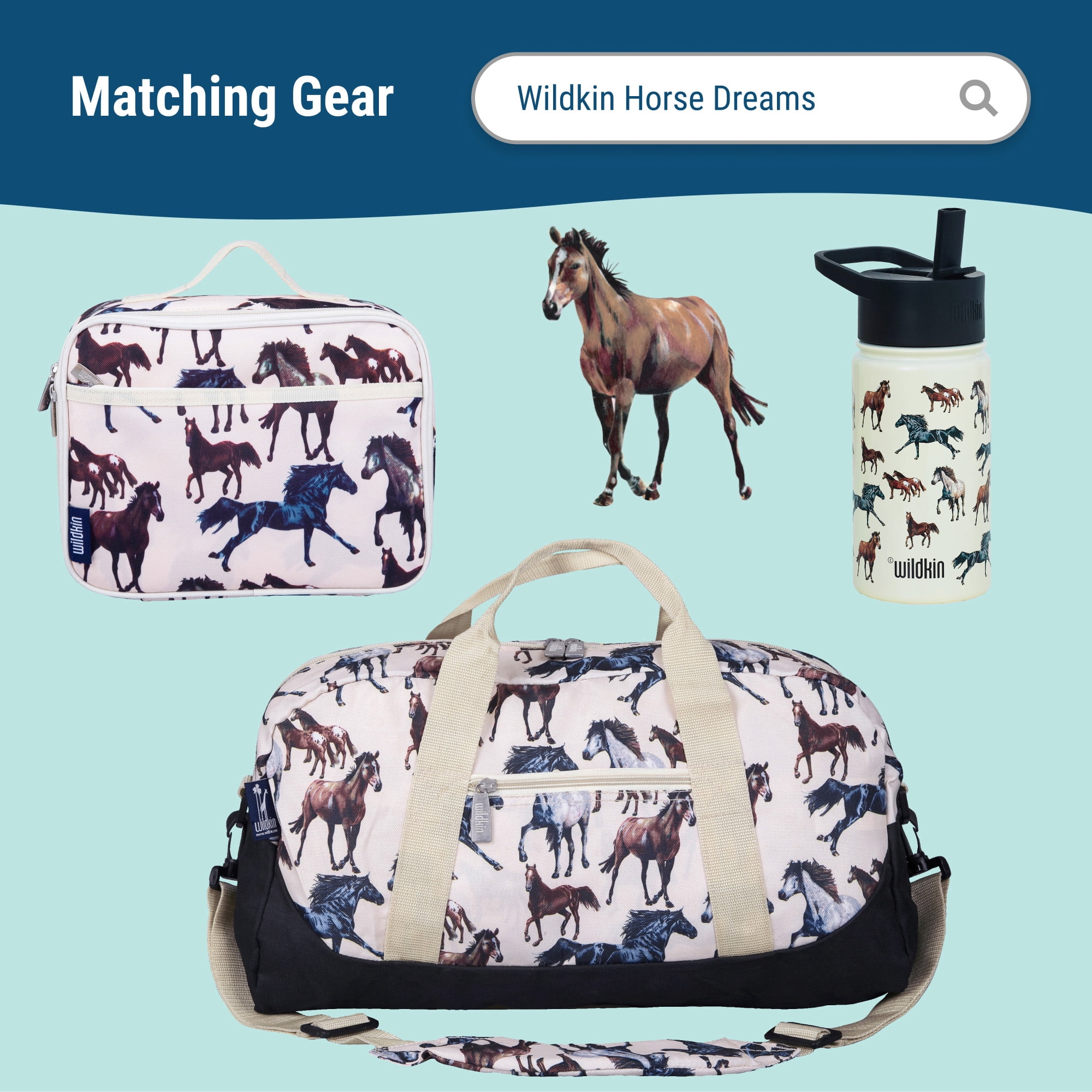 Wildkin Kids 17 Inch Backpack for Boys and Girls, Perfect for School and Travel (Horse Dreams Beige)