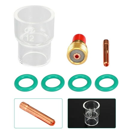 

7pcs TIG Welding Torch Stubby Gas Lens Pyrex Glass Cup Kit For WP-9/20/25