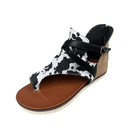 

ZIZOCWA Roman Style Sandals Women Summer Fashion Retro Flat Flip Flops Sandals Female Linen Zipper Clip Toe Flip Flops Sandalias 2023 White Size8