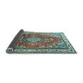 thumbnail image 2 of Ahgly Company Indoor Round Medallion Light Blue Traditional Area Rugs, 5' Round, 2 of 4