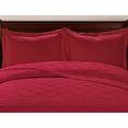 thumbnail image 2 of 3 Piece Shirley Embroidered Clearance bedding Quilted Bedspreads Set-Queen King Size (King, Burgundy), 2 of 3