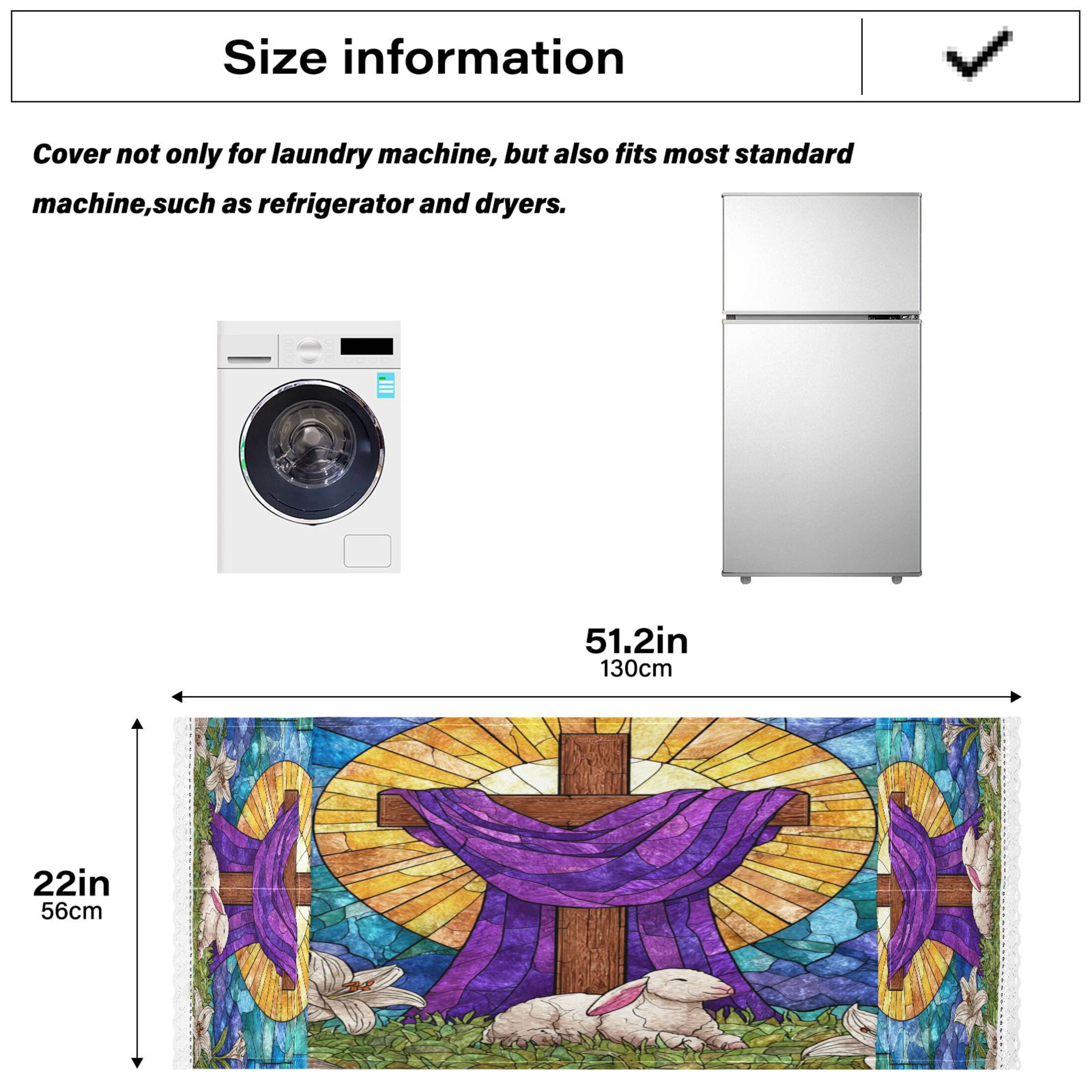 Wobogo Holy Faith Lamb Washing Machine Cover Dustproof Washer Dryer Cover Waterproof Laundry Room Decorative Protector