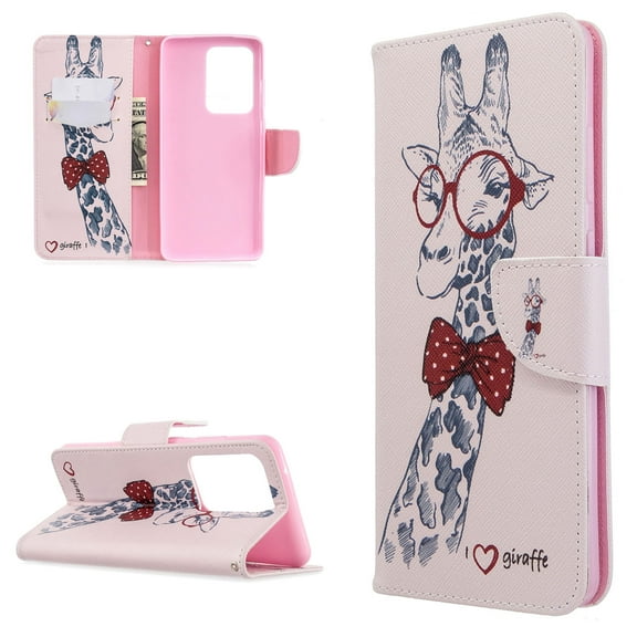 Galaxy S20  Case Wallet, Allytech Colorful Pattern Case PU Leather Slim Kickstand Folio Flip Anti-Scratch Shockproof Full Protection Cards Holder Case Cover for Samsung Galaxy S20 Plus, Giraffe