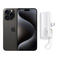 thumbnail image 1 of iPhone 15 Pro Max 256GB Negro E-SIM Reacondicionado más Mini Power Bank, 1 of 6