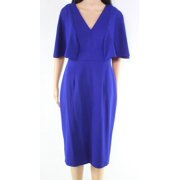 Betsy & Adam Women's Dress Marine Pencil Flutter-Sleeve