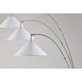 thumbnail image 3 of Adesso Braxton 3-Arm Arc Lamp, Brushed Steel, Textured White Fabric Shade, 3 of 7