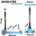 thumbnail image 5 of 3 Wheeled Kids Scooter with Glowing Wheels, Adjustable Height for Toddlers 3-12 Years, 5 of 6