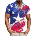 thumbnail image 2 of Jinhomg Mens Summer Graphic Shirts Patriotic4Th of July American Flag Tees Casual Comfy Short Sleeve Button Up Polos Shirt Big And Tall Independence Day Party Tops Blue L, 2 of 5