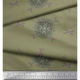 thumbnail image 2 of Soimoi Silk Fabric Leaves & Mandala Decorative Decor Fabric Printed Yard 42 Inch Wide, 2 of 3