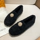 thumbnail image 5 of Zapatos de mujer para otoño/invierno, de lana de cordero, suela plana, un pedal, suela gruesa, talla grande, zapatos de terciopelo 41-43, 5 of 6