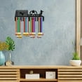 thumbnail image 6 of Soccer Medal Holder Football Medal Holder Medal Rack Display Hanging Awards Wall Mounted 3 Lines Design Hold 60+ Medals Room Decoration Gift for Soccer Football Player Black 15.7x5.9 Inch, 6 of 7