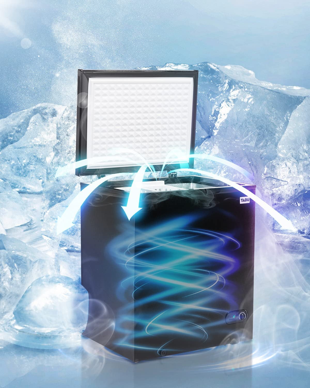  TABU Chest Freezer, 10.0 Cu Ft Deep Freezer with Removable  Storage Basket, 7 Level Adjustable Temperature, Large Deep Chest Freezer  with Top Open Door (White) : Appliances