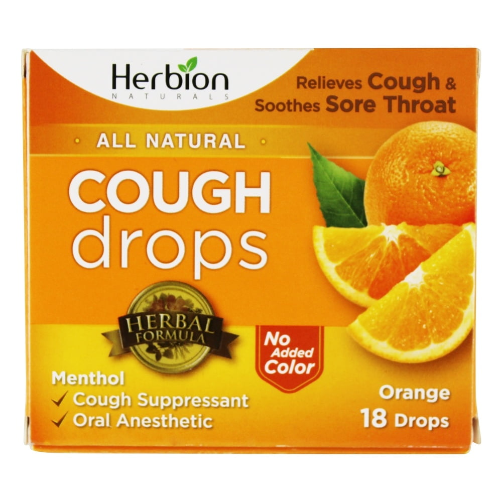Herbion - All Natural Menthol Cough Drops Orange - 18 Drops