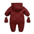 thumbnail image 3 of Hotiary Infant Baby Jumpsuit Outfit Toddler Snowsuit Winter Coat Fleece Hooded Romper Jumpsuit Boys Girls Onesie Warm Bodysuit for 6-24 Months, 3 of 4
