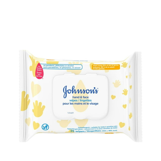 Johnson's Hand & Face Wipes 25 wipes