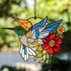 thumbnail image 4 of Colgante de vitral de colibrí con cadena, atrapaluz decorativo para salas, cocinas e ideas de regalo., 4 of 6
