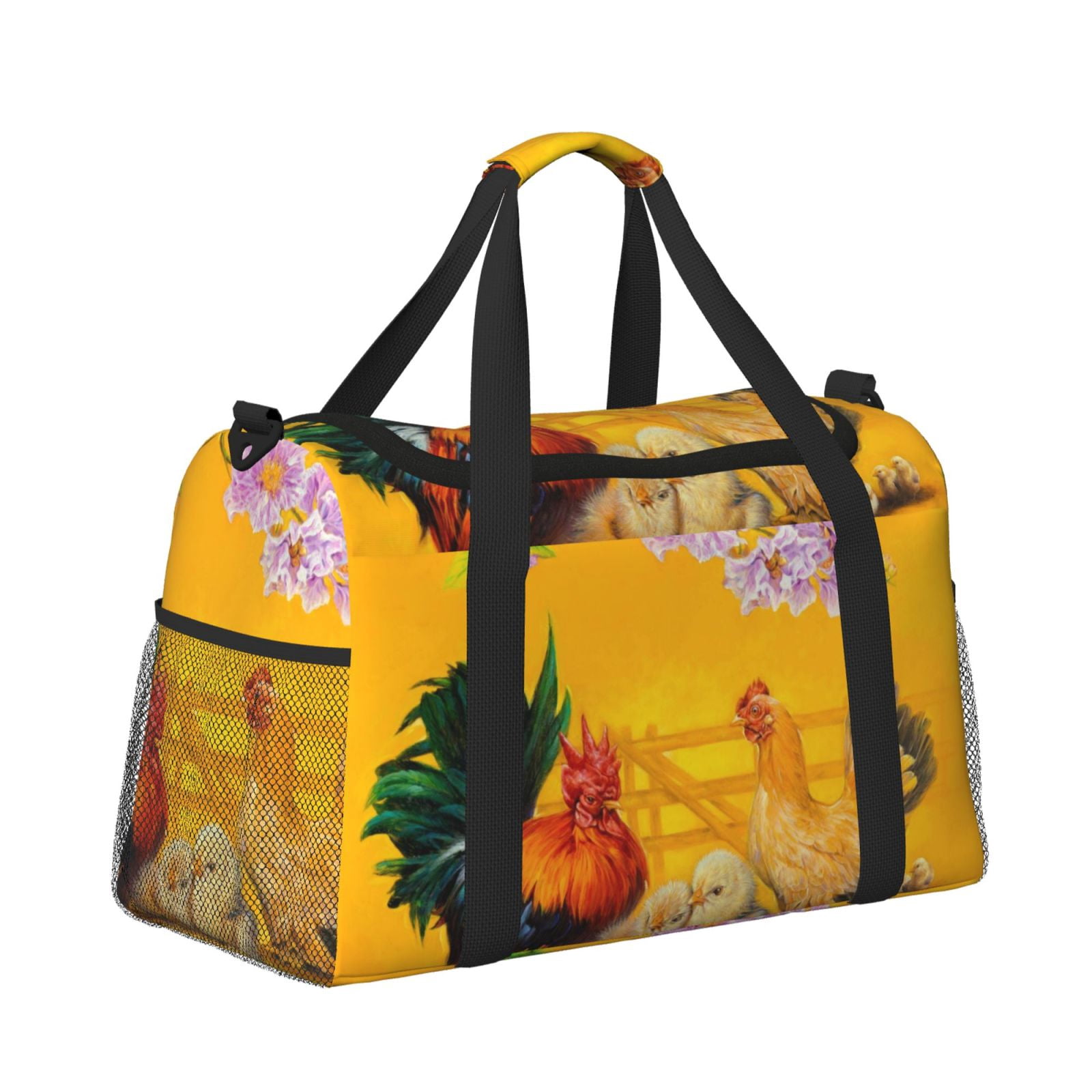Fuzoiu The Chicken Family Print Travel Duffle Bag,Carry On Tote Bags,Duffel Bag,Sport Gym Bag, Hospital Bag for Labor and Delivery, Overnight Bag,Luggage Bag