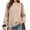 Khaki, variant on Yeaiivve Womens Long Sleeve Ribbed Knit Blouse Crew Neck Button Shoulder Pullover Sweaters Dressy Business Work Knitted Shirts 2026 Fall Fashion Clothes M Orange