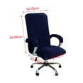 thumbnail image 3 of Velvet Swivel Computer Cover Slipcover Furniture Soft Dustproof Polyester Elastic Office Arm Cover for Computer , navy blue, 3 of 5
