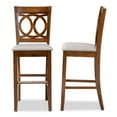 thumbnail image 4 of Baxton Studio Carson Modern and Contemporary Grey Fabric Upholstered and Walnut Brown Finished Wood 2-Piece Bar Stool Set, 4 of 9