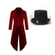 thumbnail image 5 of Chaqueta de frac vintage para hombre, disfraz medieval steampunk, talla grande 5XL, abrigo de mago gótico, maestro de ceremonias con sombrero mágico, 5 of 5
