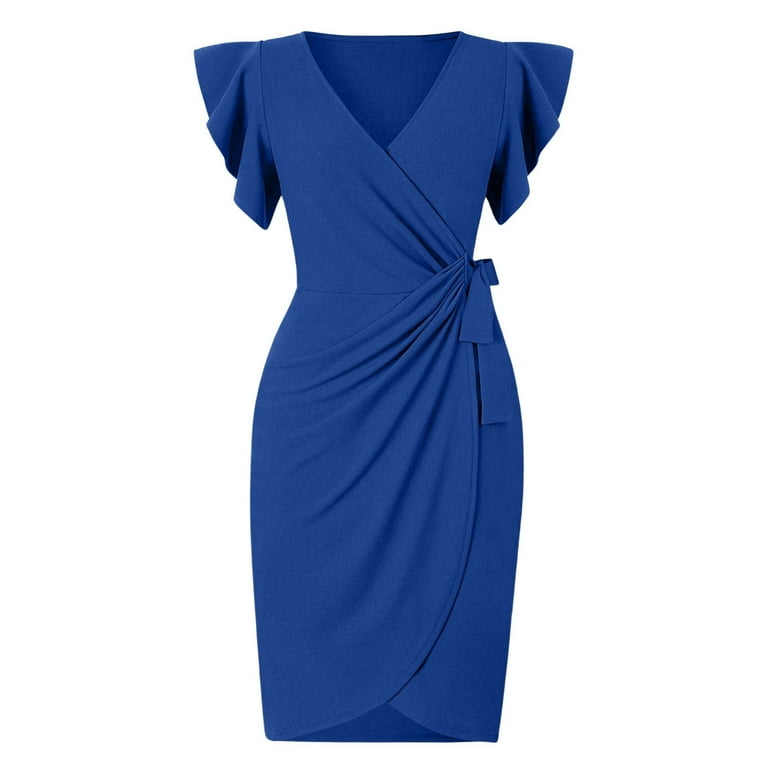 blue petite wrap dress Napa Dress / Petite Blue Petite Blue / XL main image 1