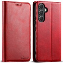 for Samsung Galaxy A14 5G Business Wallet Case, with [RFID Blocking] Card Slots Stand Strong Magnetic PU Leather Flip Fold Protective Phone Case for Samsung Galaxy A14 5G, Red