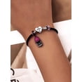 thumbnail image 1 of 1Pc Elegant 16-22CM Real 925 Sterling Silver Two-Sided Love Heart Bead Multiple Color Single Loop Leather Rope Bracelet For Women Anniversary Gift Fine Ladies Jewellery, 1 of 4