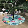thumbnail image 2 of FMSHPON Flamingo Toucan Monstera Leaves Xmas Christmas Tree Skirt Stand Mat for Holiday Party Decoration Indoor Outdoor 48 inches, 2 of 3
