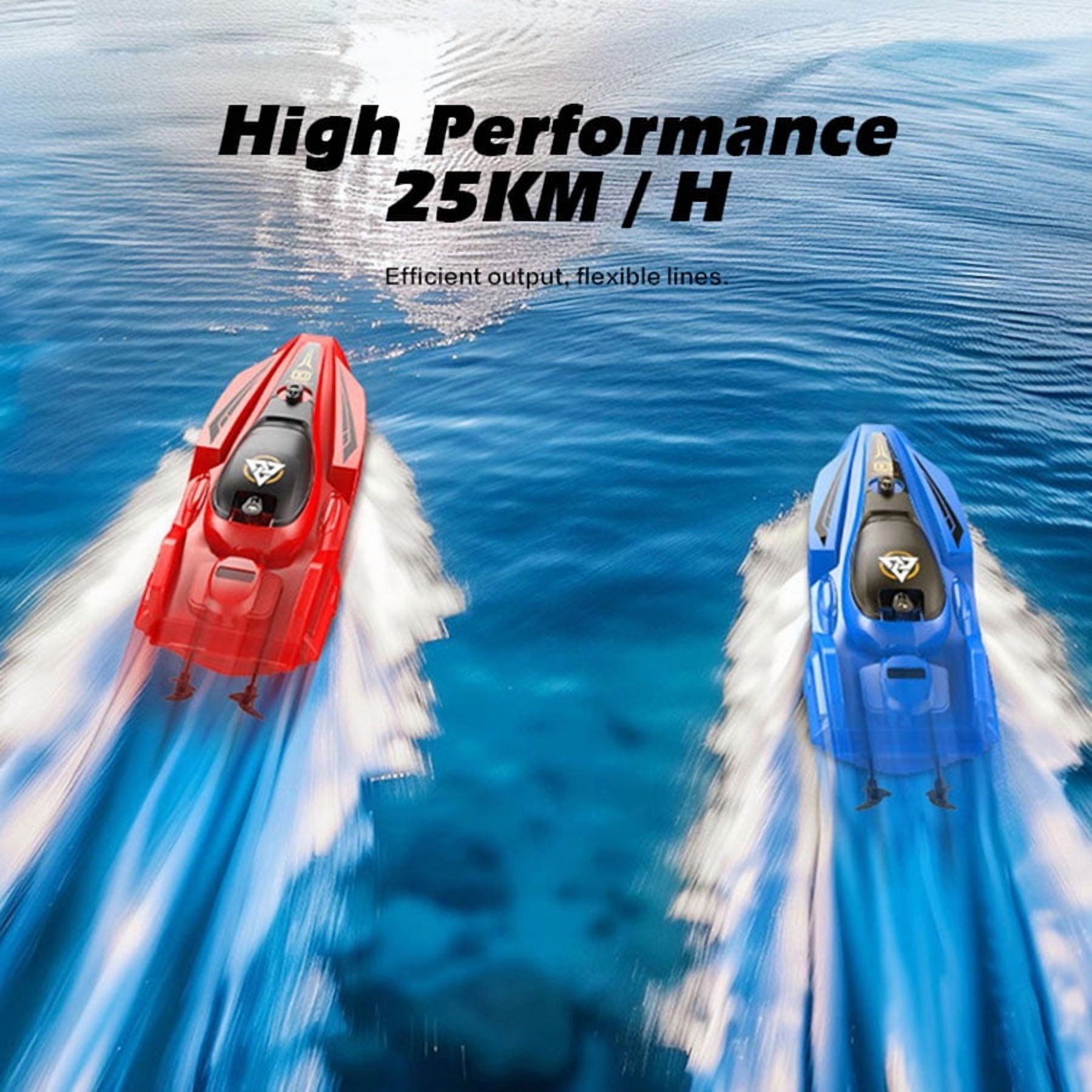 High-Speed RC Boat, Funtogether Toys, 25km/h with Dual Motors, 2.4GHz Waterproof Racer for Pools & Lakes