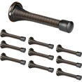 thumbnail image 1 of Spring Door Stops - 10 Pack 3 ¼ Inch Heavy Duty Door Stop - Traditional Spring Door Stop - Black w/Rubber Bumper, 1 of 5