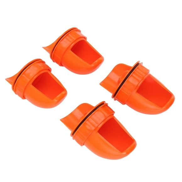 DIY Chicken Feeder Kit, Automatic Chicken Feeder No Waste Chicken Feeders Kit With 4 Chicken Feeder Port And Hole Saw For Poultry Buckets, Barrels, Bins, Troughs Orange