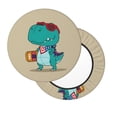 thumbnail image 2 of Balery Cool Dino Playing Skateboard Fundas de asiento para taburete de bar redondo de tela de terciopelo ajustables que protegen de arañazos y manchas para sillas de 14 a 17 pulgadas.-14 inch, 2 of 7