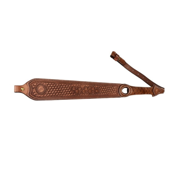 TOURBON Thick Leather Sling for Huntign Shotguns or Rifles, Shoulder Strap with Finger Rest