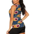 thumbnail image 4 of Picia Burning Rugby Balls Pattern Women's Workout Tank Top,Breathable Activewear,Slim Fit Athletic Top,Versatile Workout Moisture-wicking top-Small, 4 of 9