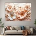 thumbnail image 6 of Mudket Blush Pink and White Flowers with Gold Trim Canvas Wall Art, Framed Floral Print, Ready to Hang Wall Decor for Living Room Bedroom, Luxury Artwork - 12"L x 8"W, 6 of 10