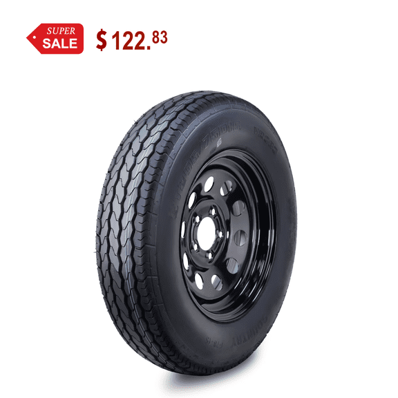 Free Country Trailer Tire Wheel Assembly ST205/75D15 6-Ply C 101L 5 Lug on 5" PCD Black Mod Rim