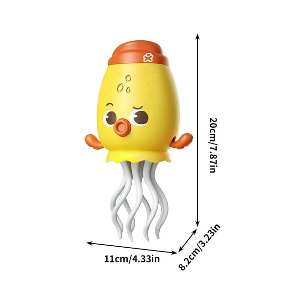 STPToys Early Educational Learning Toys for 1 Years Old,Dancing Octopus Toys Cute Jellyfish Wiggly Toy 8-Leg with LED Lights & Music Best Birthday Gifts - Yellow
