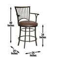 thumbnail image 4 of Steve Silver Bayview Metal Swivel Counter Stool, Coach Brown, 4 of 8