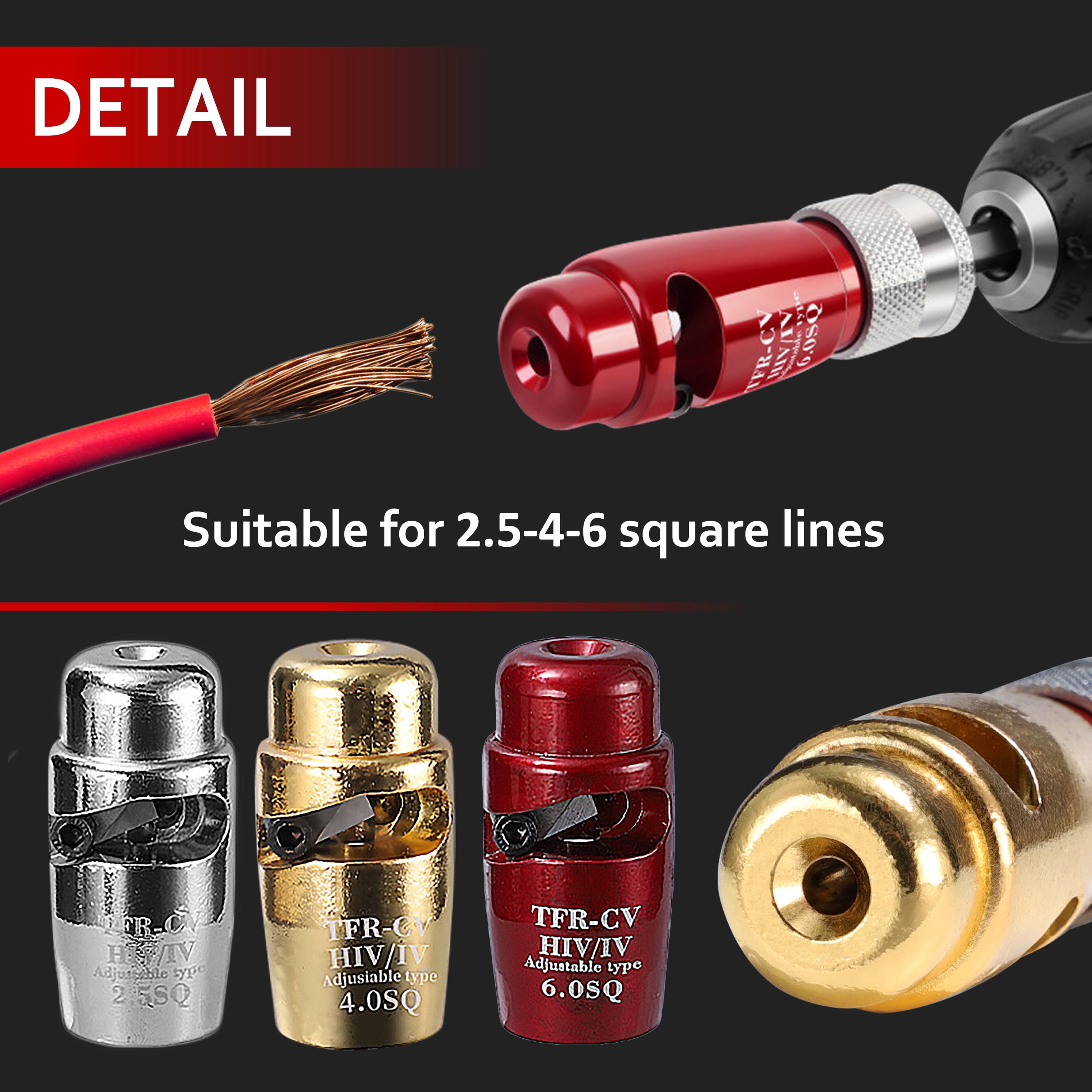 Wire Stripper and Twisting Tool, Drill Wire Stripping Tool, 4 in 1 Professional Electrician Wire Stripper and Twister Tool Set