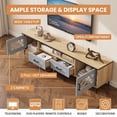 thumbnail image 3 of Farmhouse Entertainment Center with 2 Drawers& 2 Doors, TV Stand for TVs up to 80 Inch for Living Room,Oak & Gray, 3 of 7
