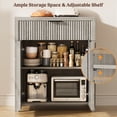 thumbnail image 5 of GIKPAL Buffet Sideboard Cabinet with Drawers Set of 3, Modern Fluted Storage Cabinet with Adjustable Shelves, Accent Entryway Cabinet TV Stand for Dining Room, Kitchen, Living Room, White Oak, 5 of 9