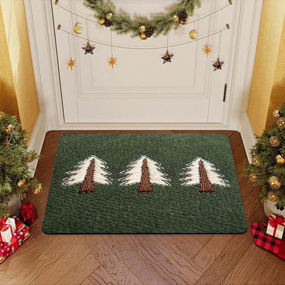 Horivan 1PC Christmas Kitchen Rugs and Mats Non Slip Waterproof Holiday Floor Decor for Sink Front and Entryway Festive Home Kitchen Accessories 40*60cm